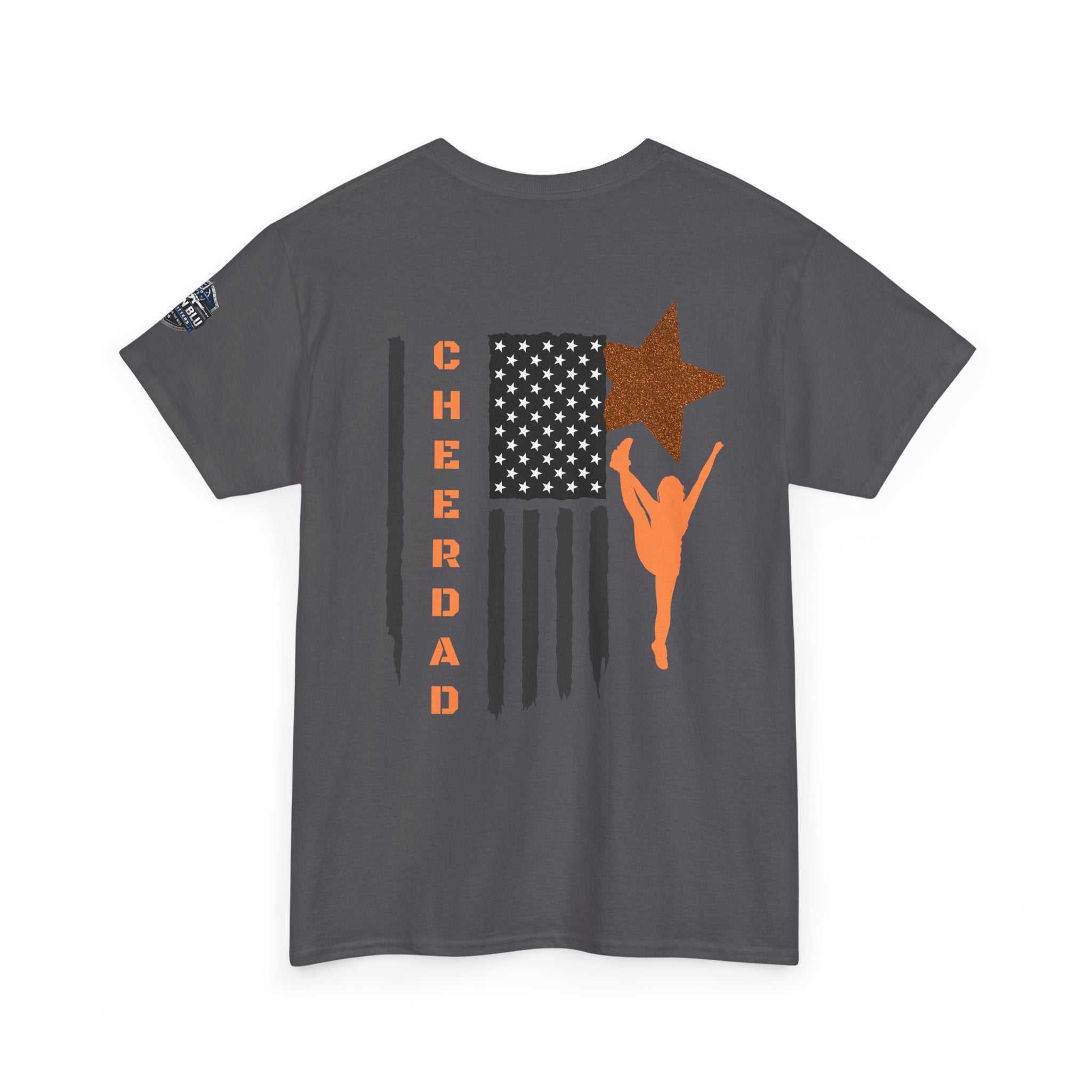Cheer Dad T-Shirt — American Flag Cheerleader Dad Tee