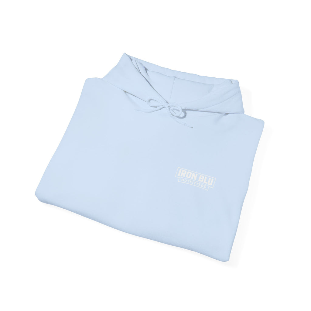 Iron Blu Outfitters Hoodie – “Built for the Wild” Outdoor Logo Pullover