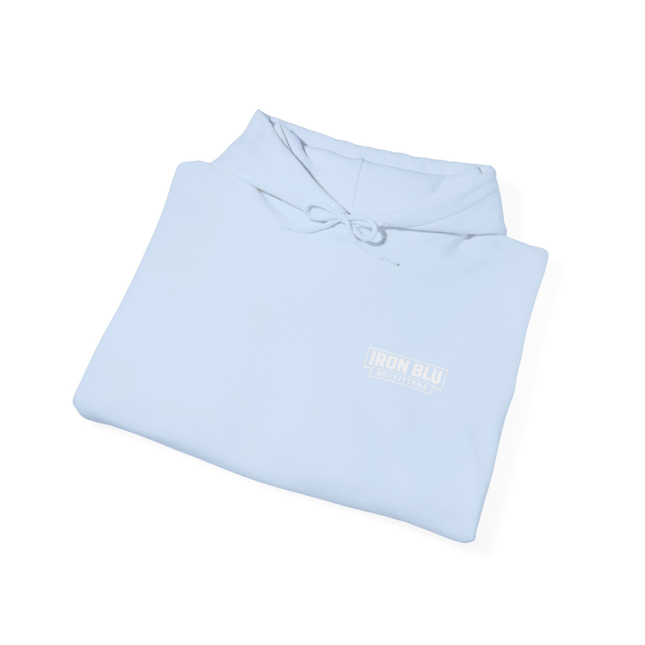 Iron Blu Outfitters Hoodie – “Built for the Wild” Outdoor Logo Pullover