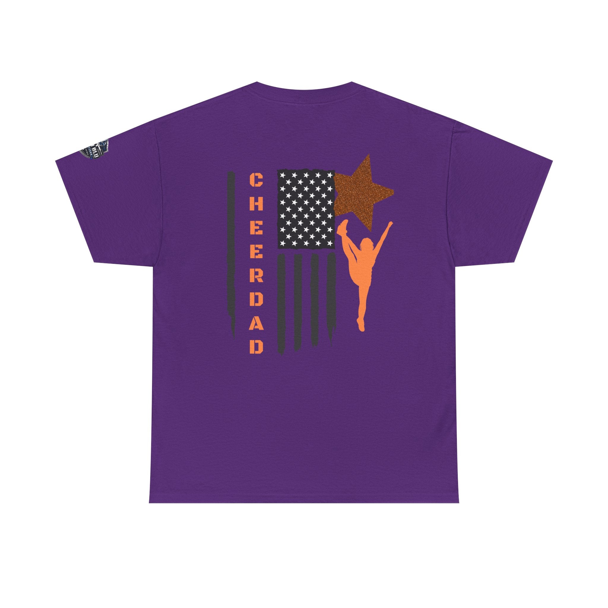Cheer Dad T-Shirt — American Flag Cheerleader Dad Tee