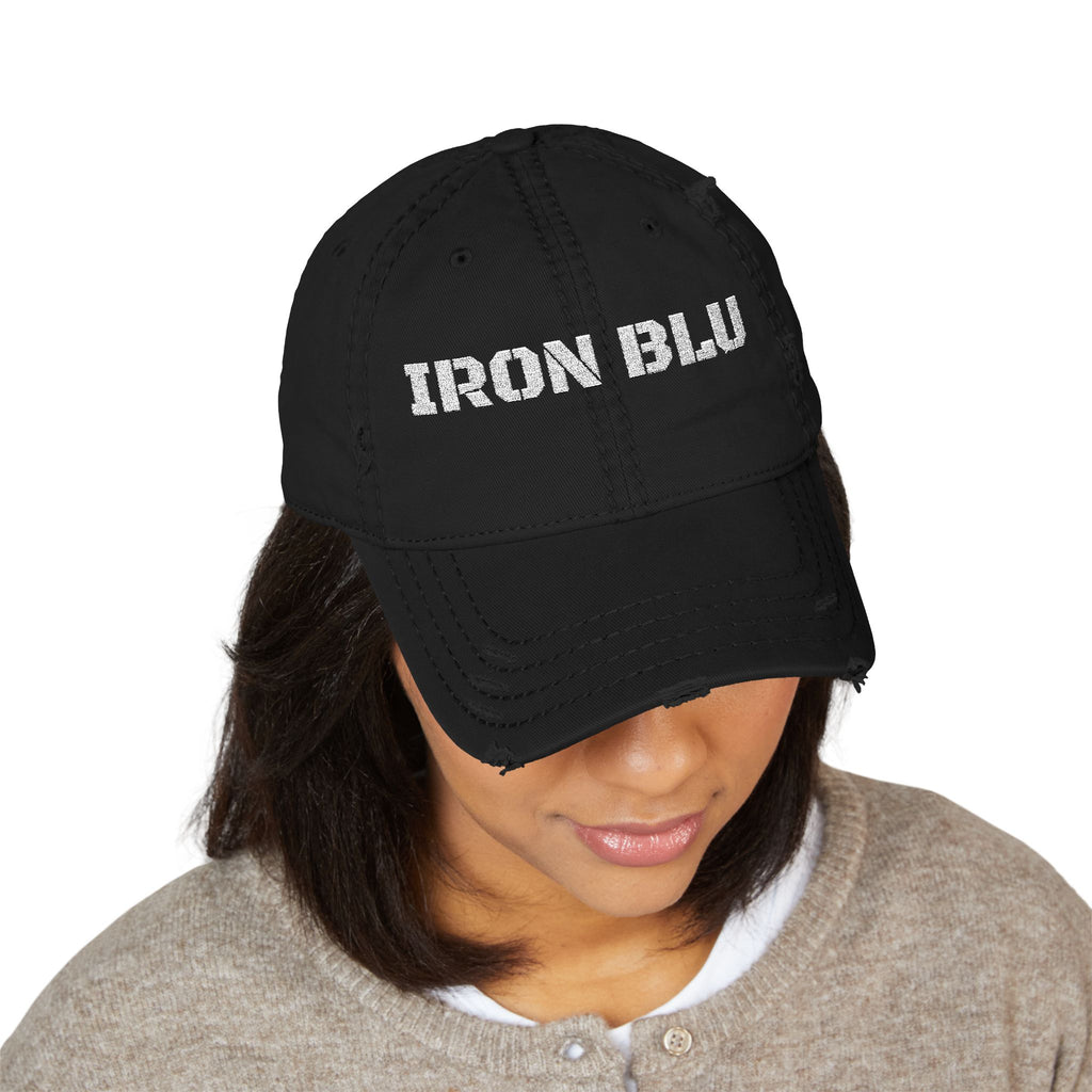 Distressed Embroidered Dad Hat — IRON BLU 'Merica Est. 1776 Vintage Baseball Cap
