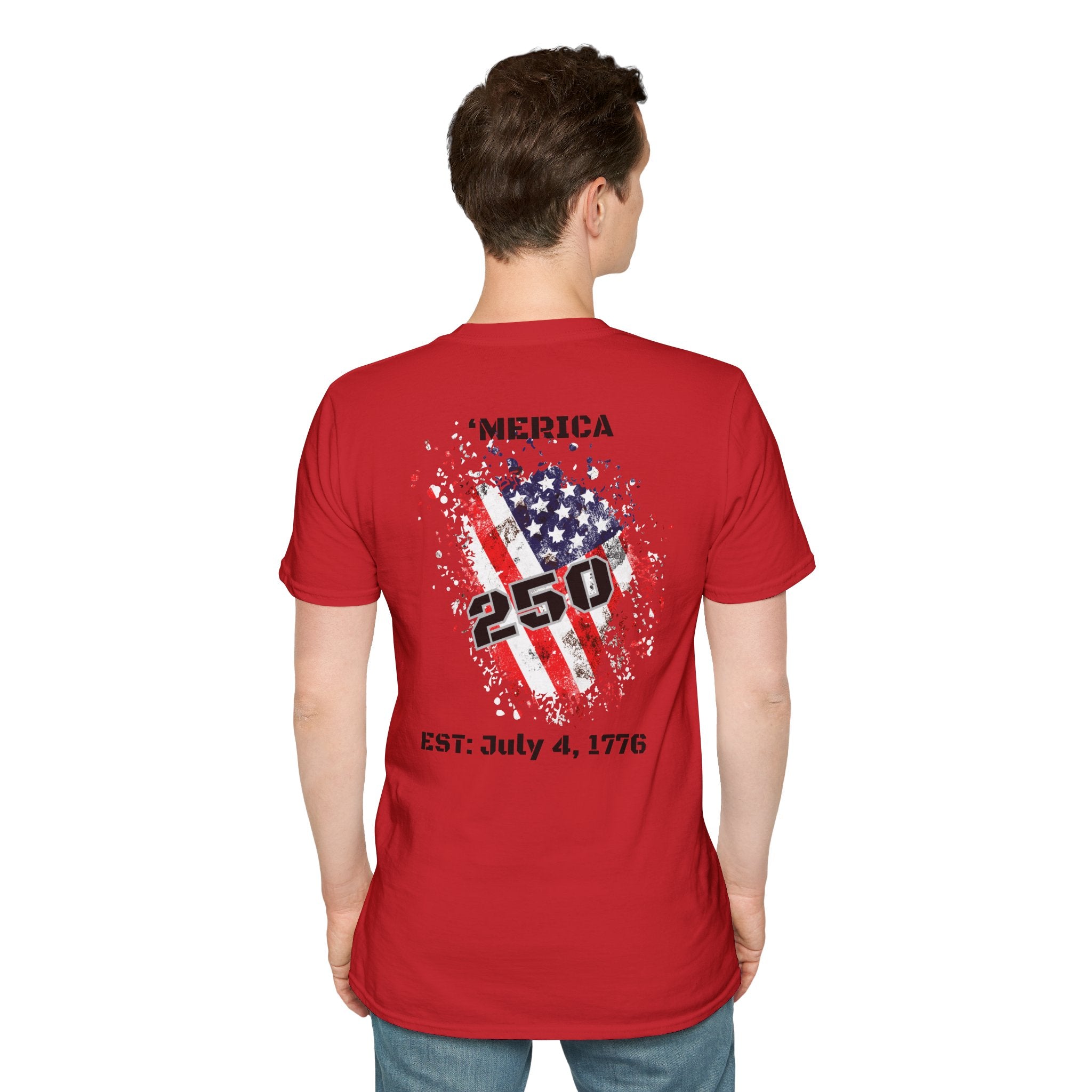 T-Shirt — 'Merica 250 Flag Graphic | EST. July 4, 1776 — Patriotic 4th of July Tee