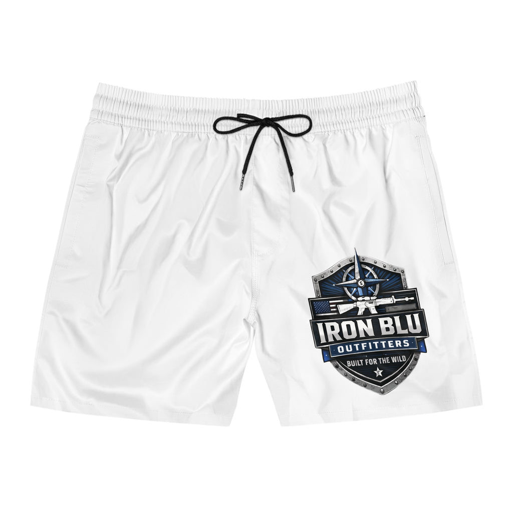 Iron Blu Outfitters Swim Shorts — 'Built for the Wild' Men's Mid-Length Beach Trunks