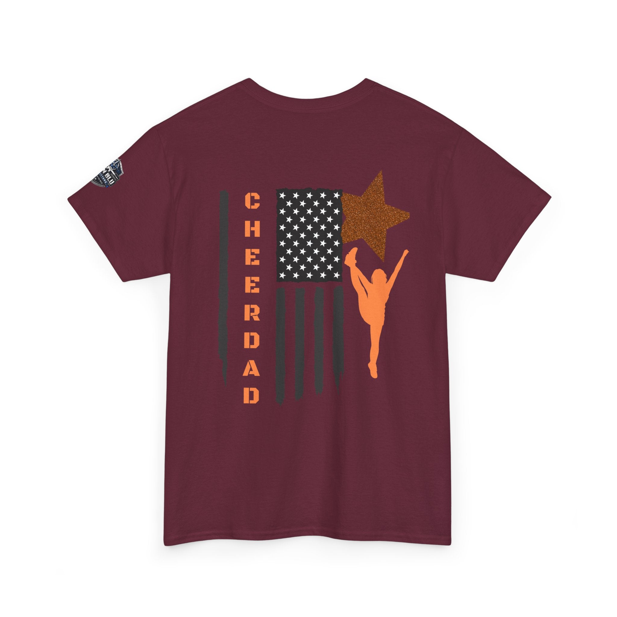 Cheer Dad T-Shirt — American Flag Cheerleader Dad Tee
