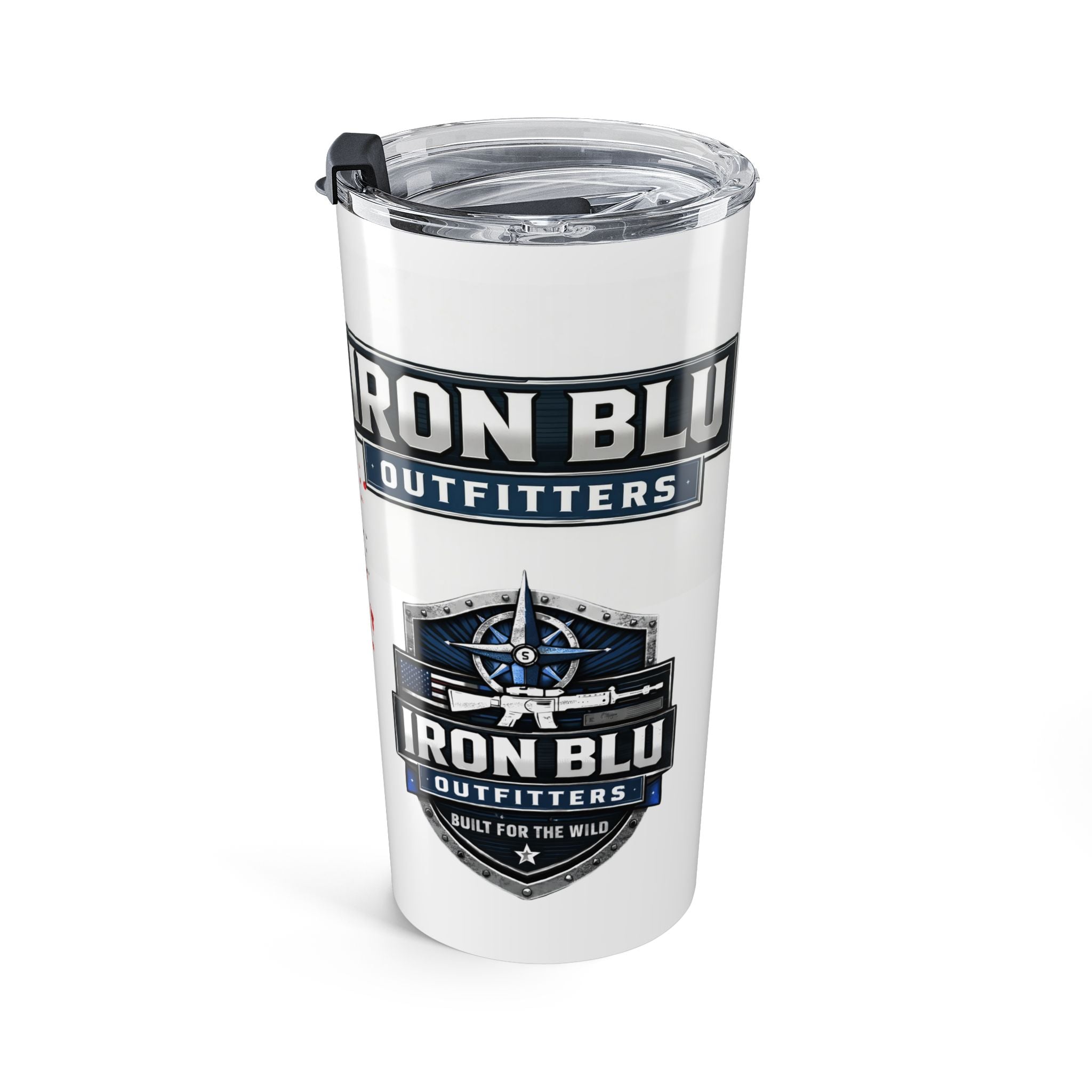 20oz Tumbler — Patriotic 'Ironclad Outdoors' American Flag Design