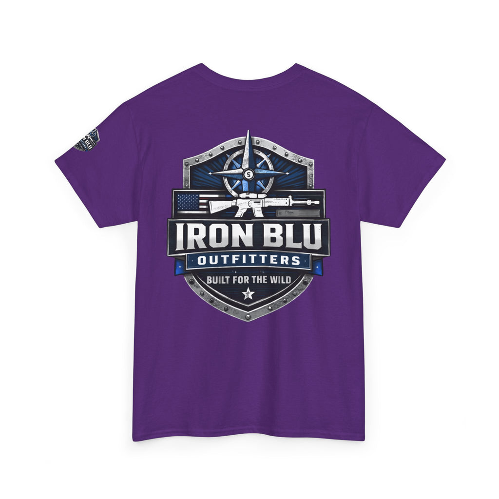 Iron Blu Outfitters T‑Shirt — 'Built for the Wild' Outdoor Logo Tee