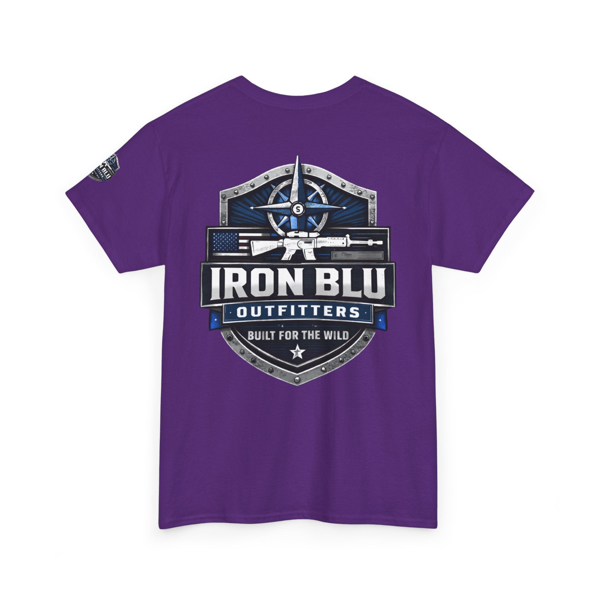 Iron Blu Outfitters T‑Shirt — 'Built for the Wild' Outdoor Logo Tee