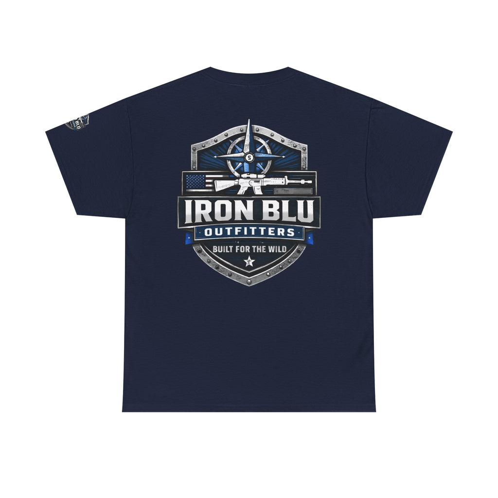 Iron Blu Outfitters T‑Shirt — 'Built for the Wild' Outdoor Logo Tee