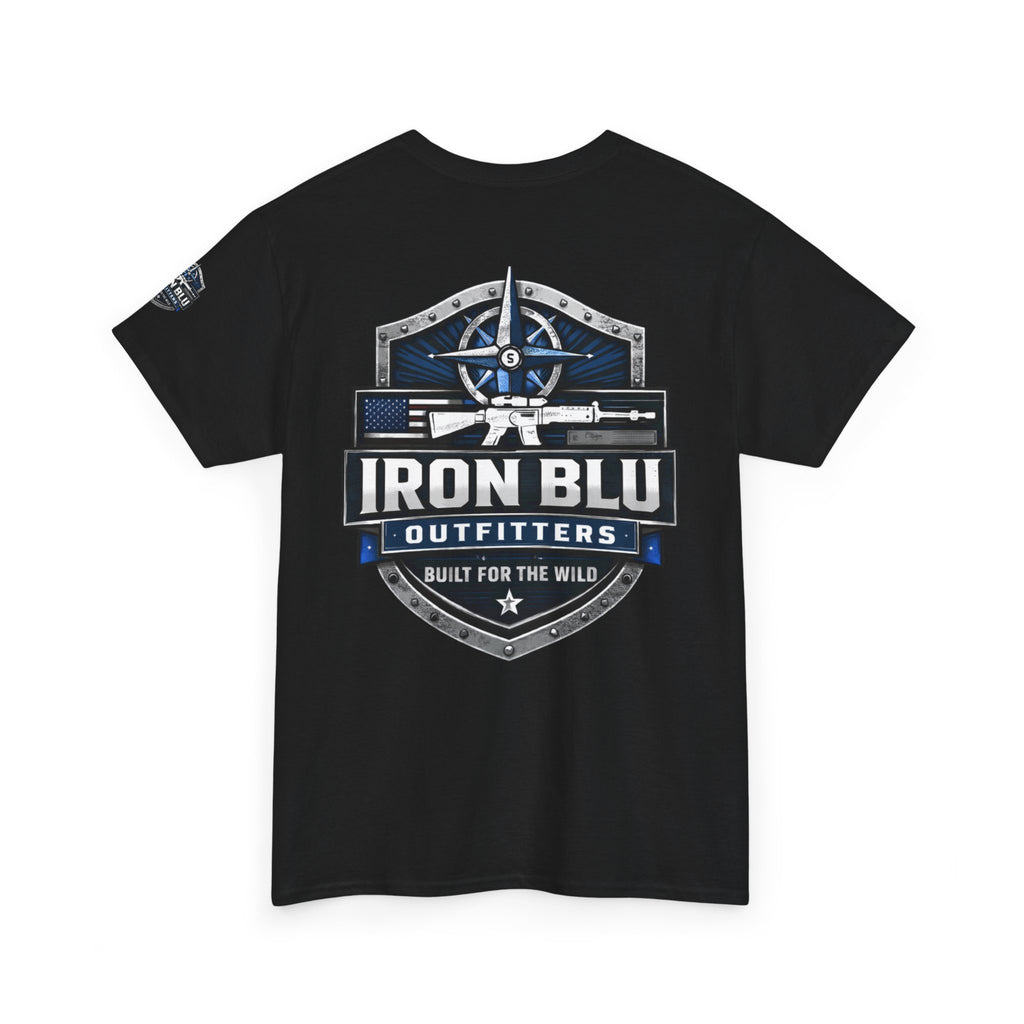 Iron Blu Outfitters T‑Shirt — 'Built for the Wild' Outdoor Logo Tee