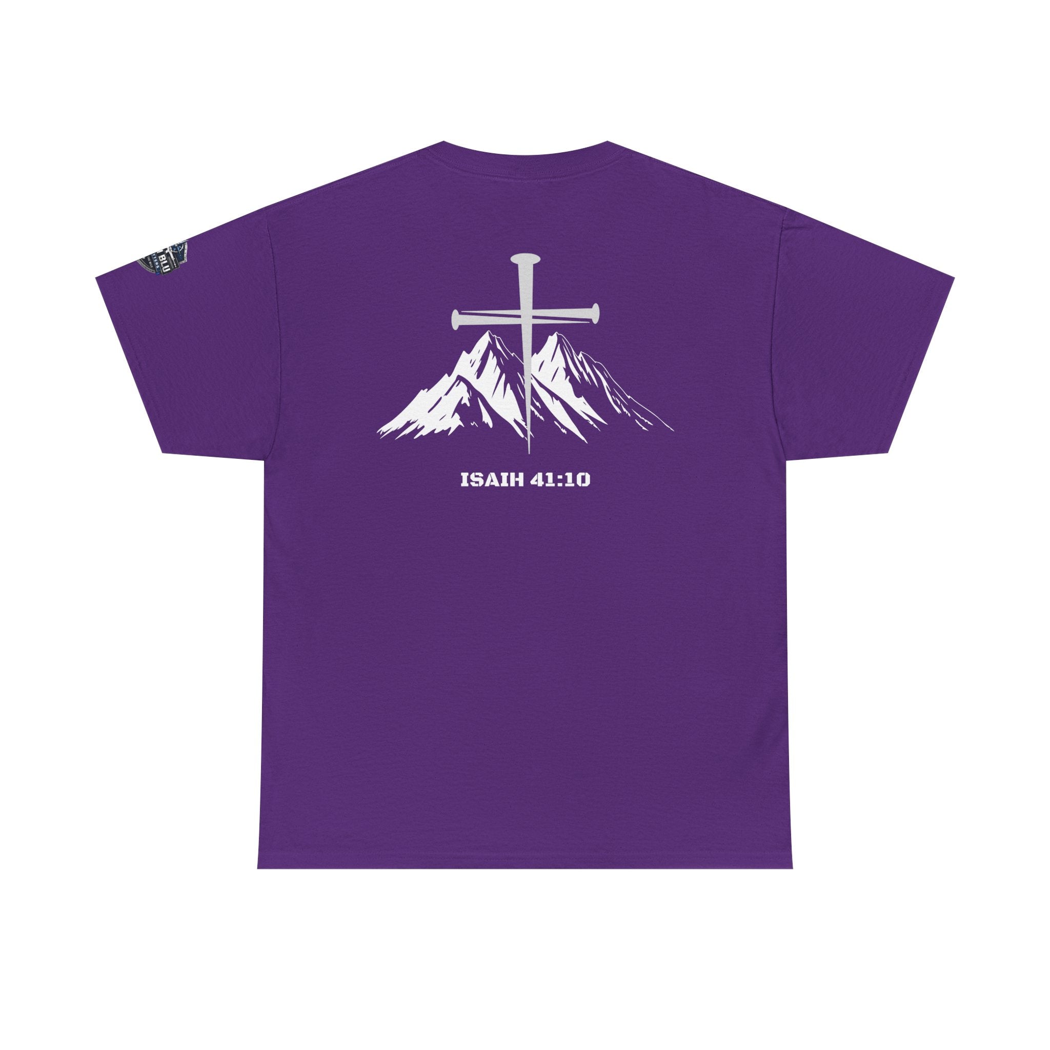 Christian Cross Mountain T-Shirt — Isaiah 41:10 Faith Tee