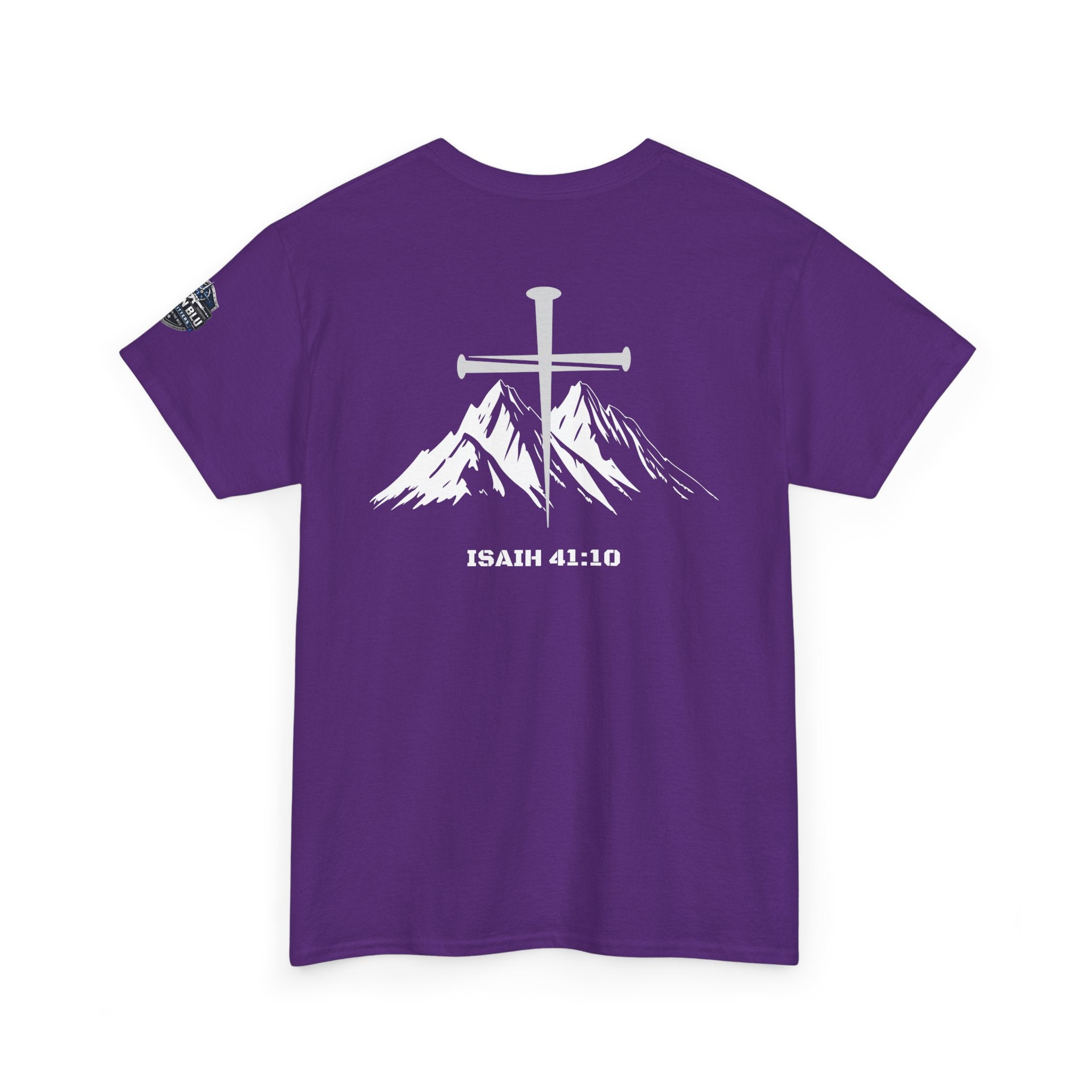 Christian Cross Mountain T-Shirt — Isaiah 41:10 Faith Tee