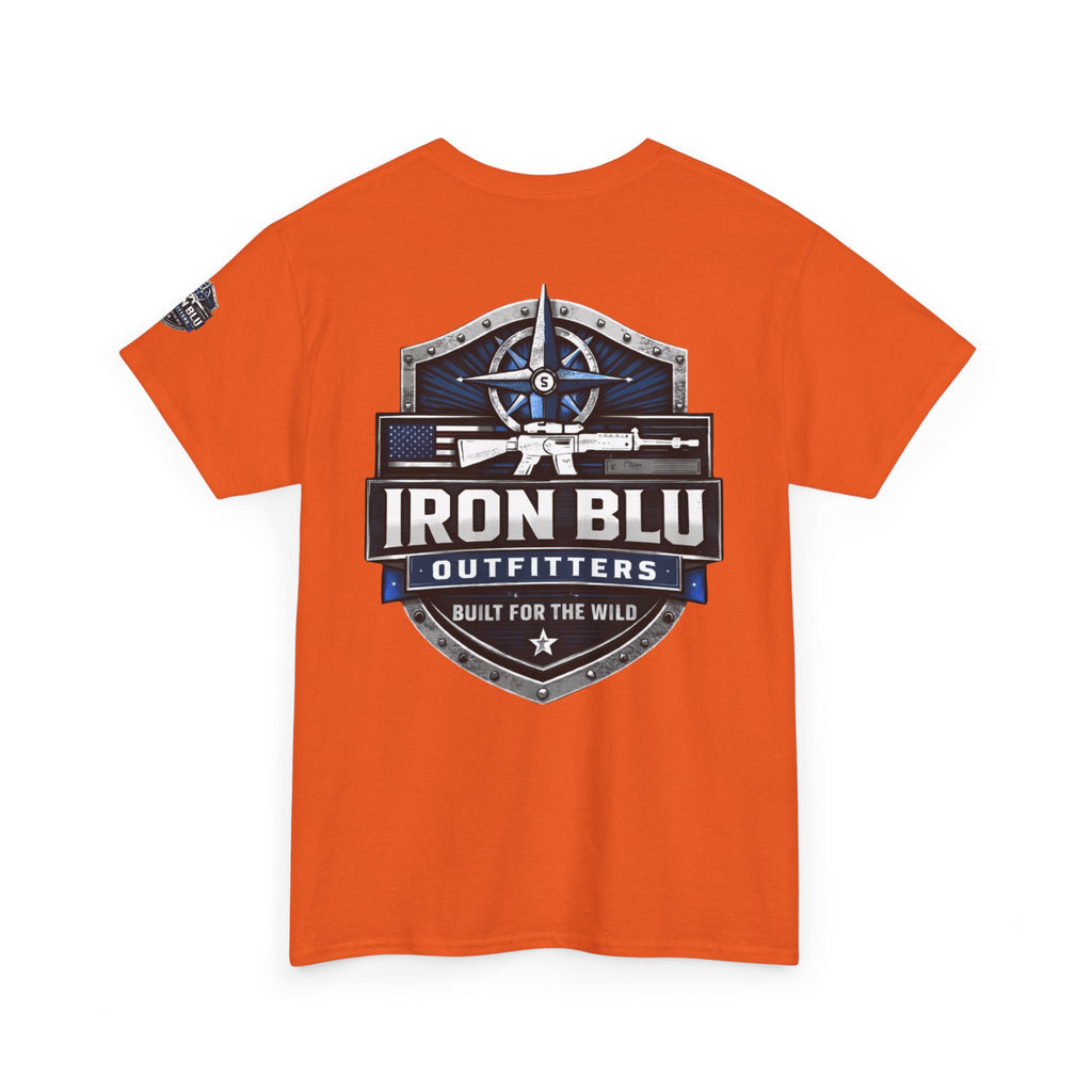 Iron Blu Outfitters T‑Shirt — 'Built for the Wild' Outdoor Logo Tee