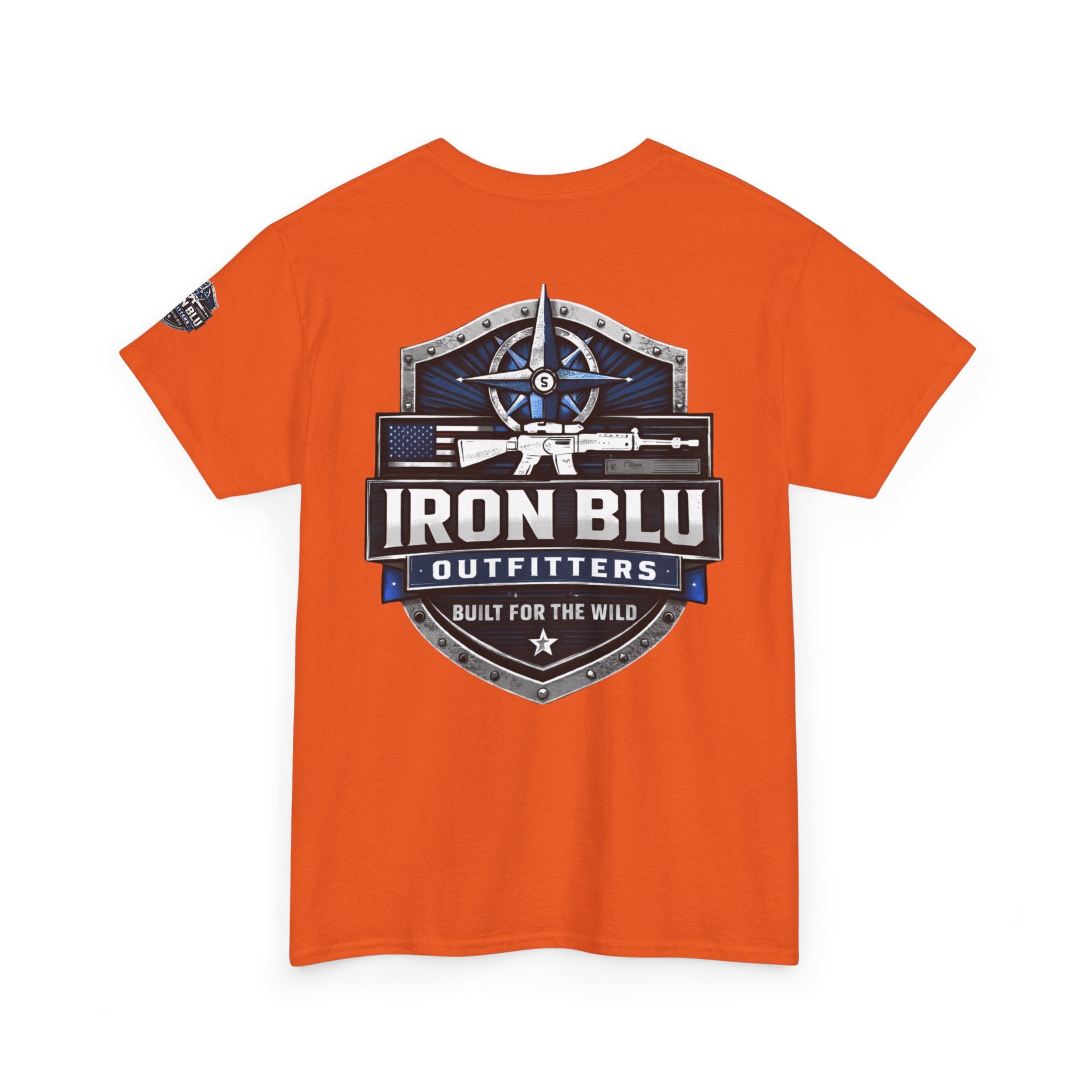Iron Blu Outfitters T‑Shirt — 'Built for the Wild' Outdoor Logo Tee