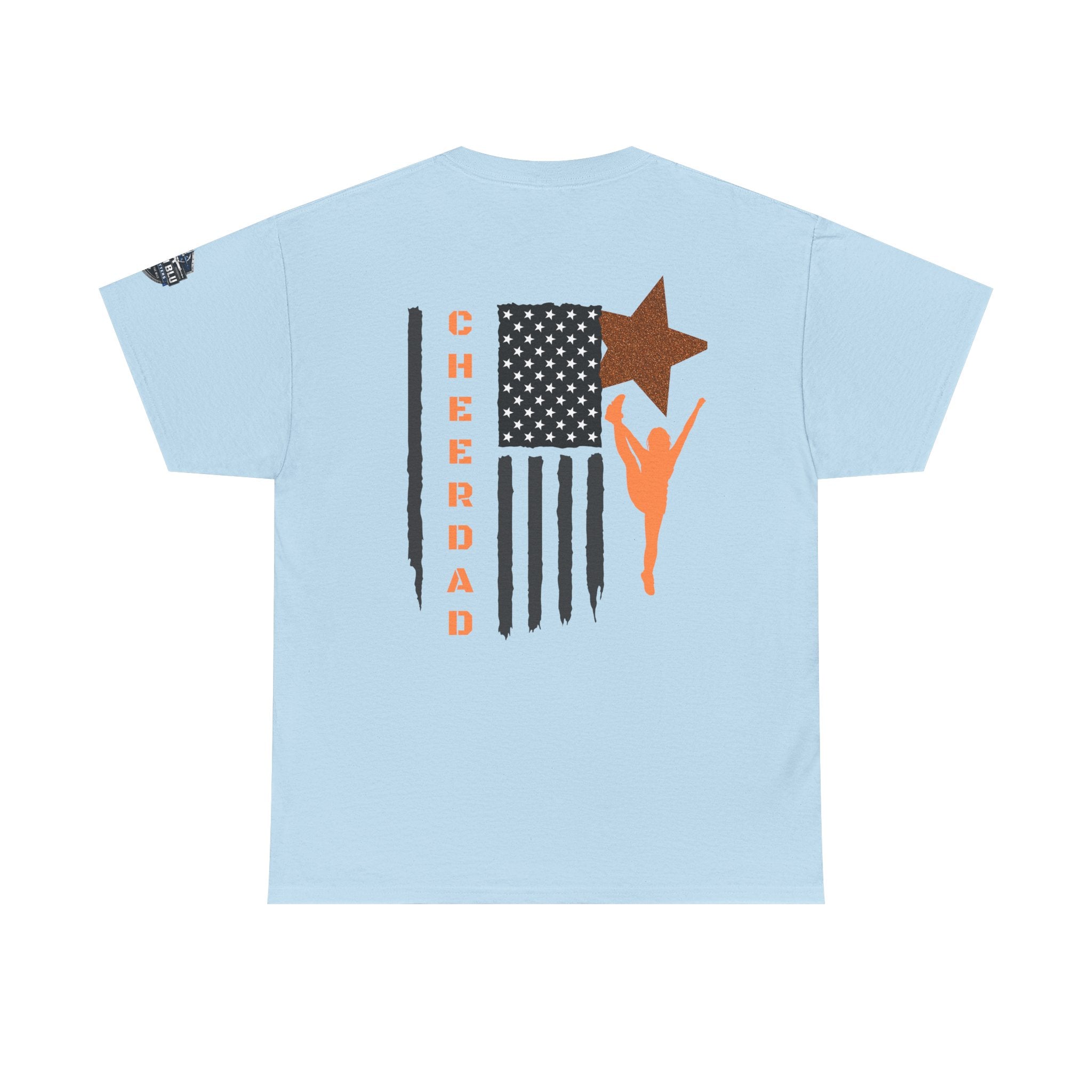 Cheer Dad T-Shirt — American Flag Cheerleader Dad Tee
