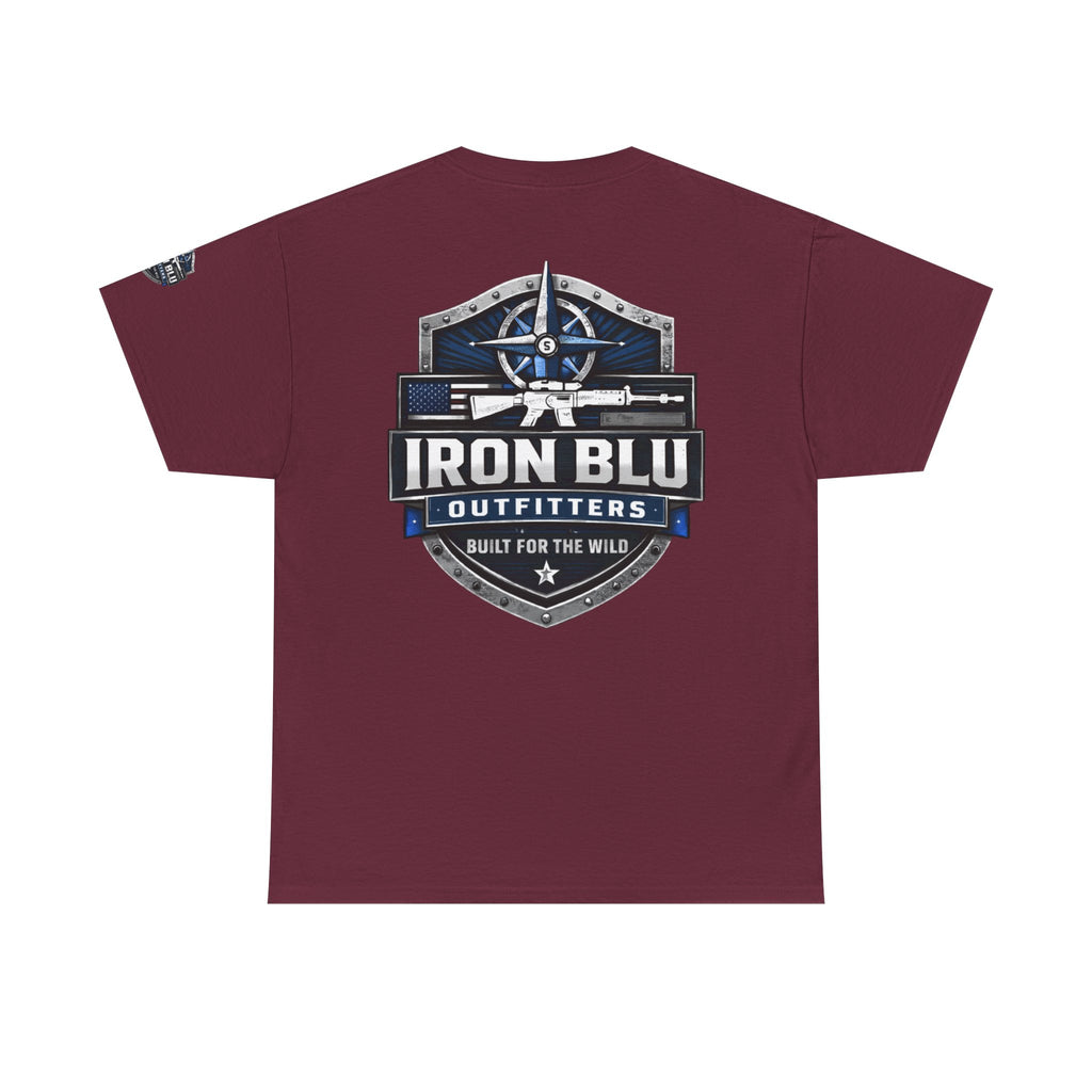Iron Blu Outfitters T‑Shirt — 'Built for the Wild' Outdoor Logo Tee