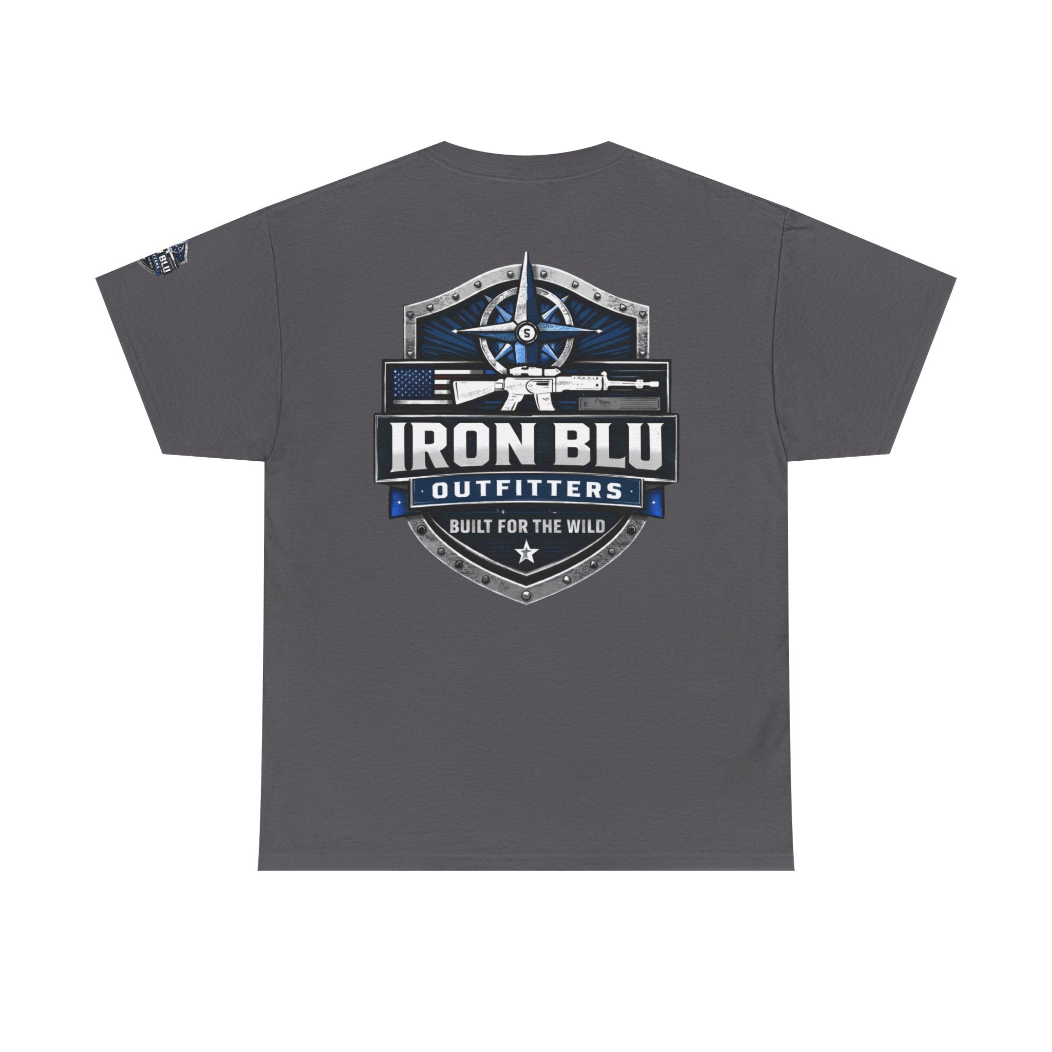 Iron Blu Outfitters T‑Shirt — 'Built for the Wild' Outdoor Logo Tee