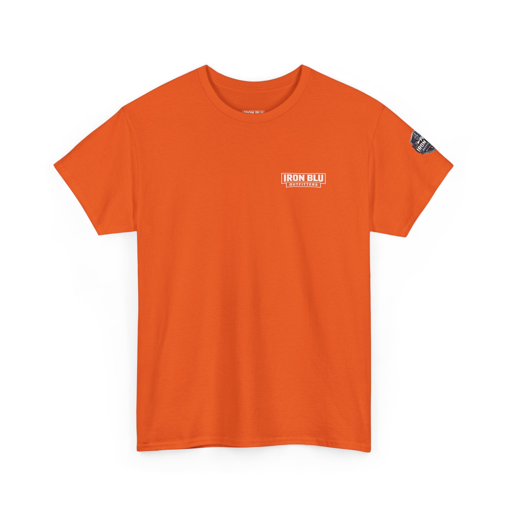 Law Enforcement Tribute T-Shirt — "Strength, Honor, Brotherhood" Badge & Flag Design