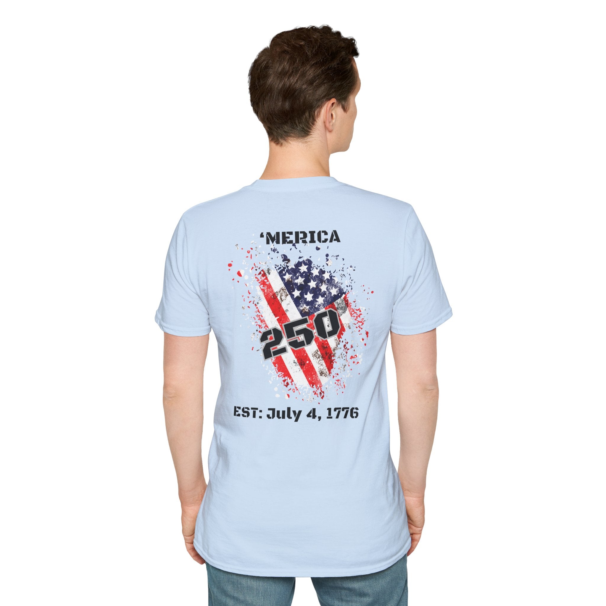 T-Shirt — 'Merica 250 Flag Graphic | EST. July 4, 1776 — Patriotic 4th of July Tee