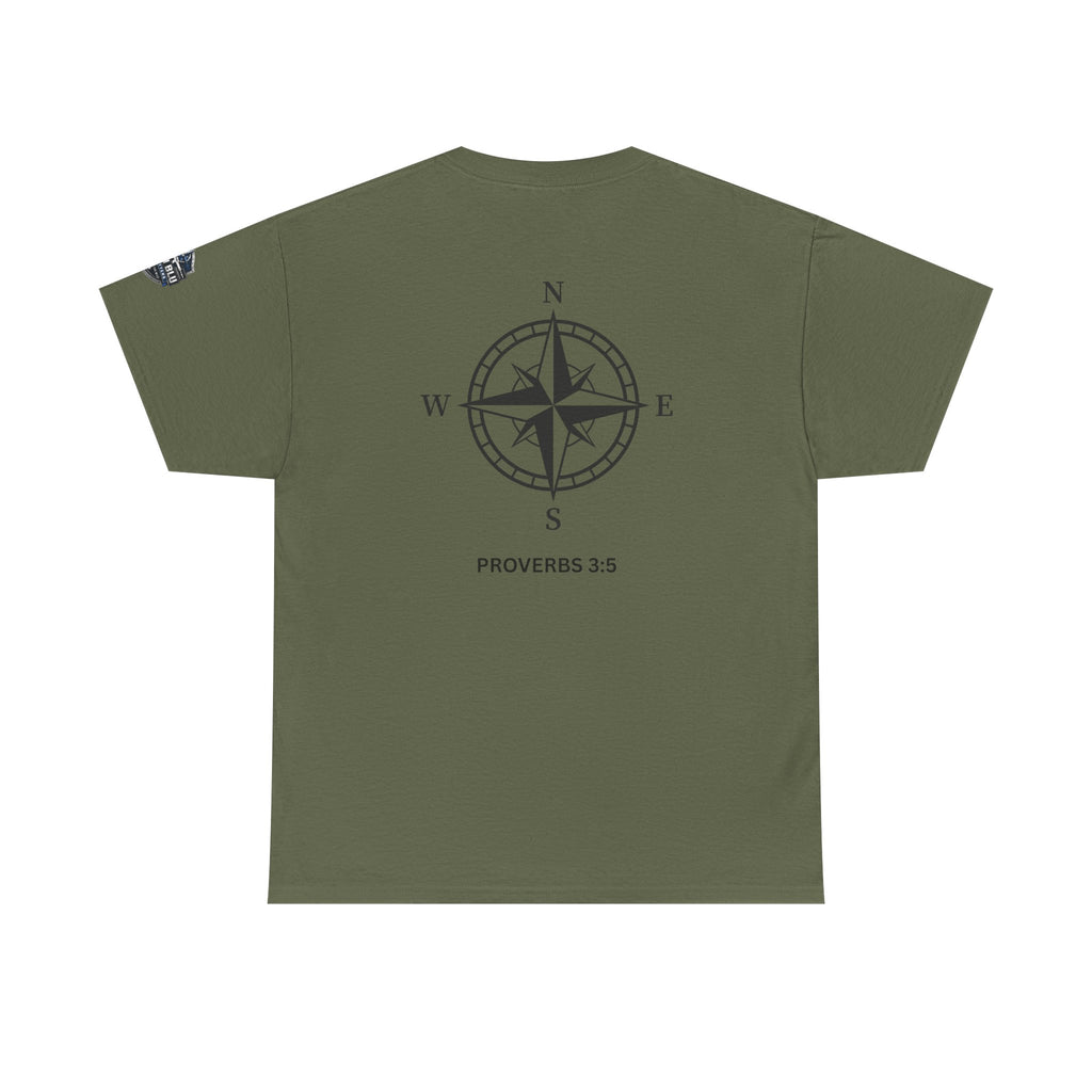 Compass Graphic T-Shirt — 'Proverbs 3:5' Faith-Inspired Casual Tee