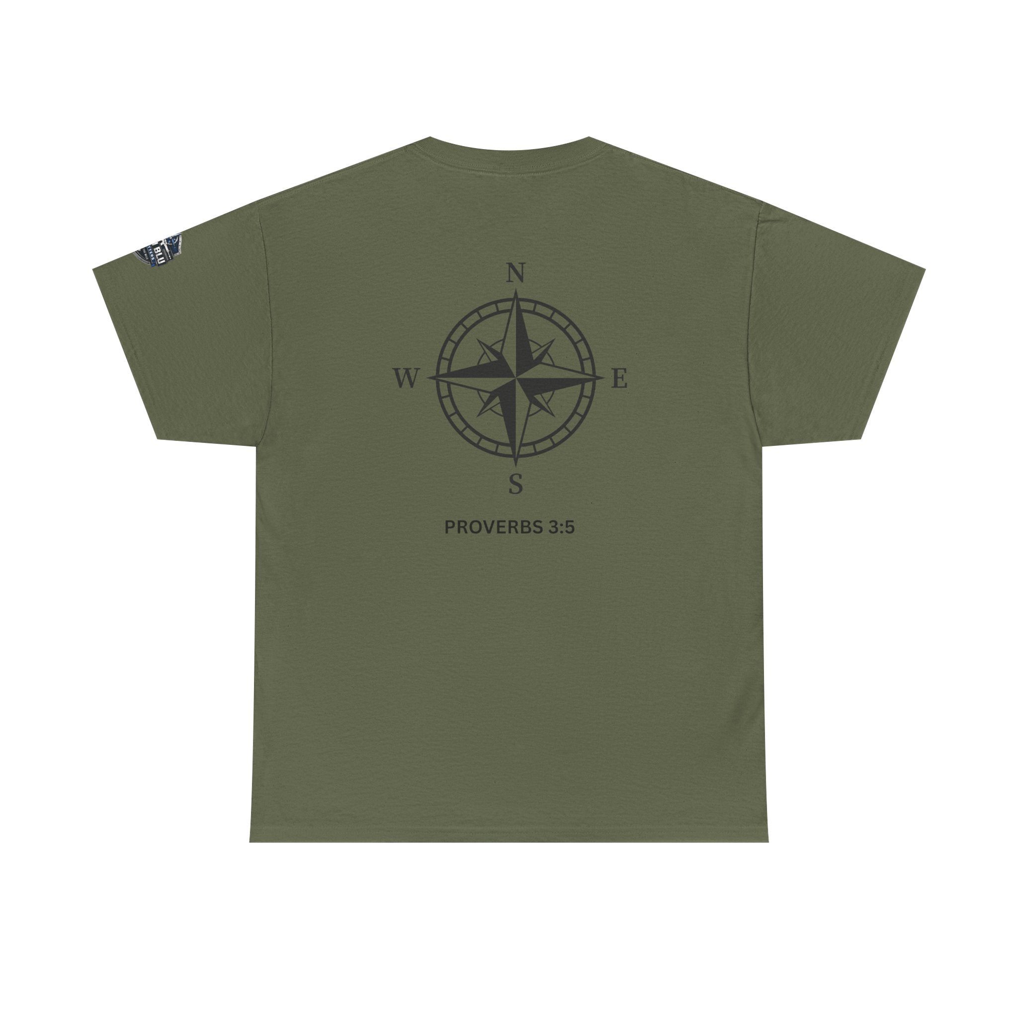 Compass Graphic T-Shirt — 'Proverbs 3:5' Faith-Inspired Casual Tee