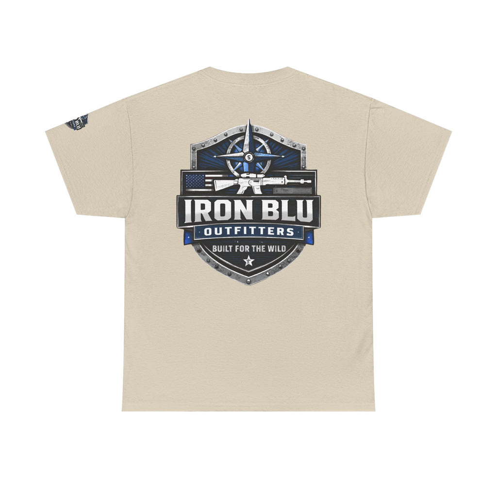 Iron Blu Outfitters T‑Shirt — 'Built for the Wild' Outdoor Logo Tee