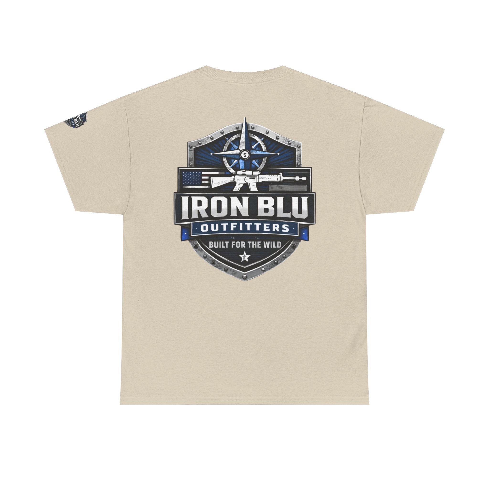 Iron Blu Outfitters T‑Shirt — 'Built for the Wild' Outdoor Logo Tee