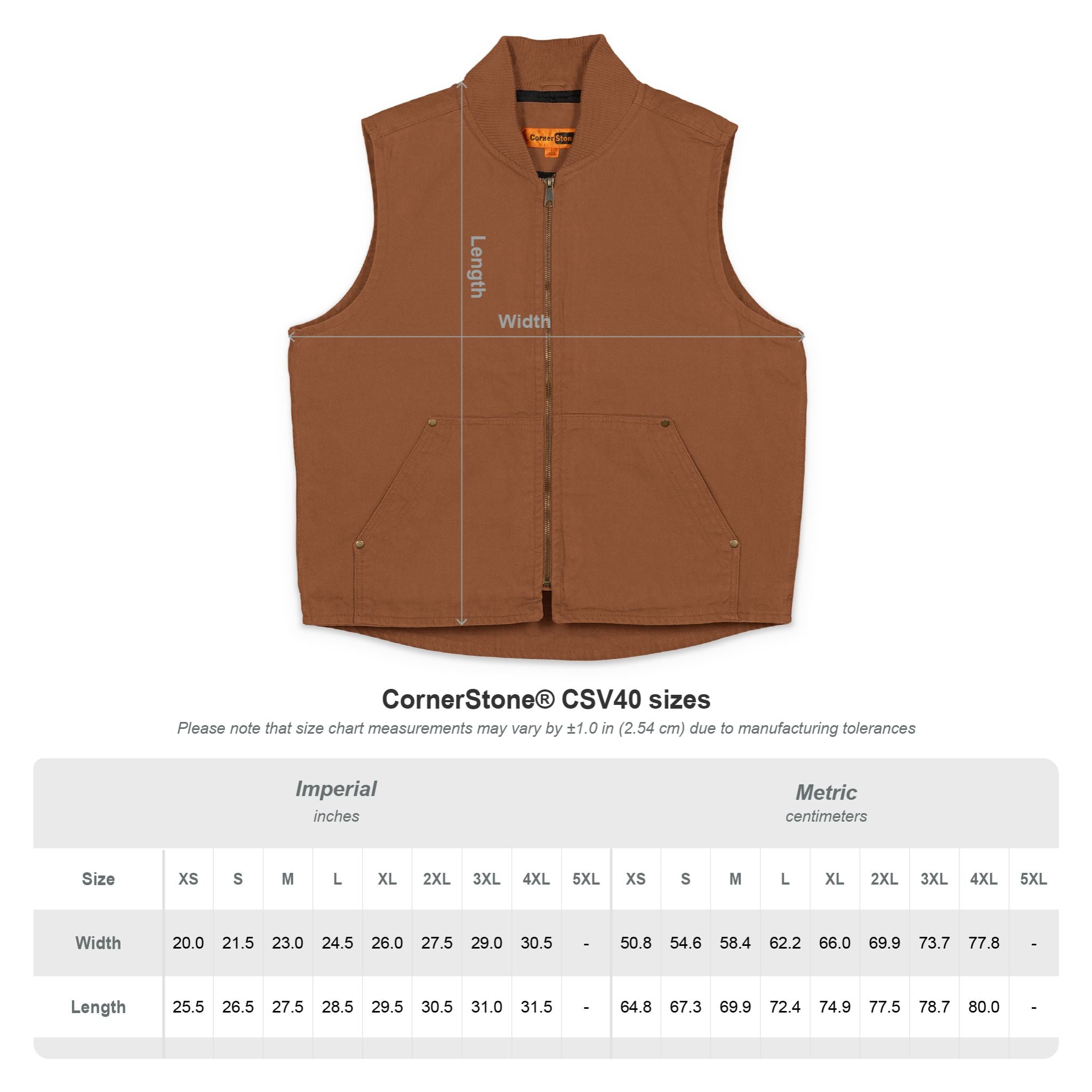 Washed Duck Cloth Work Vest — Embroidered Rugged Utility Vest