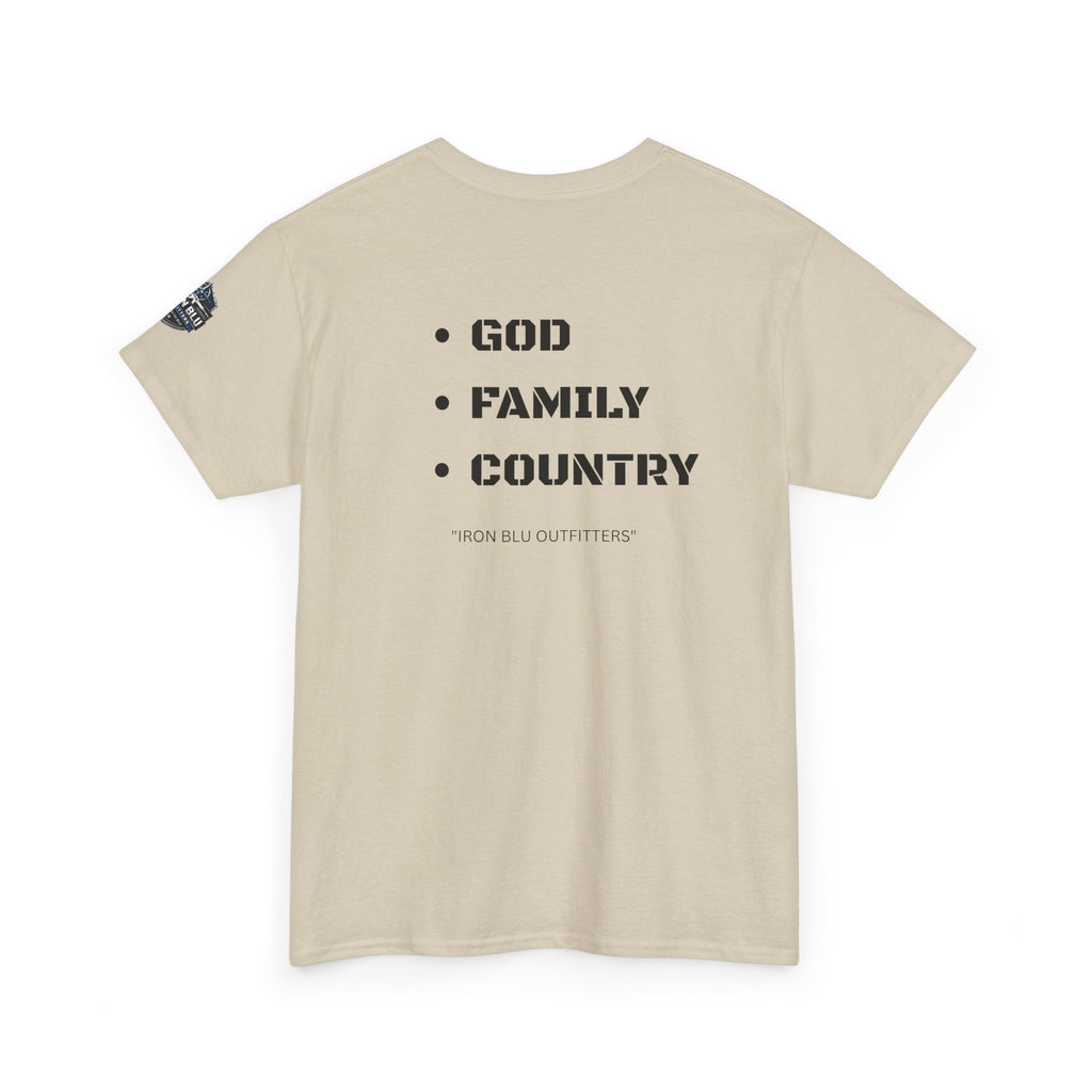 God Family Country Tee — Patriotic Faith-Based Cotton T-Shirt