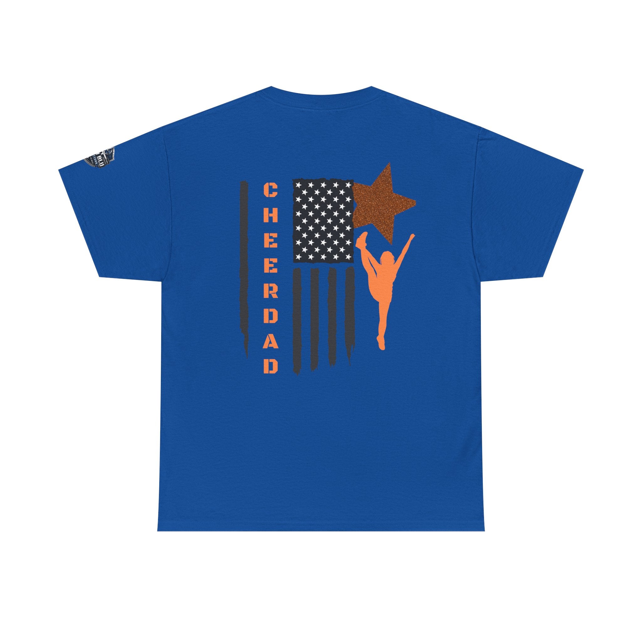 Cheer Dad T-Shirt — American Flag Cheerleader Dad Tee