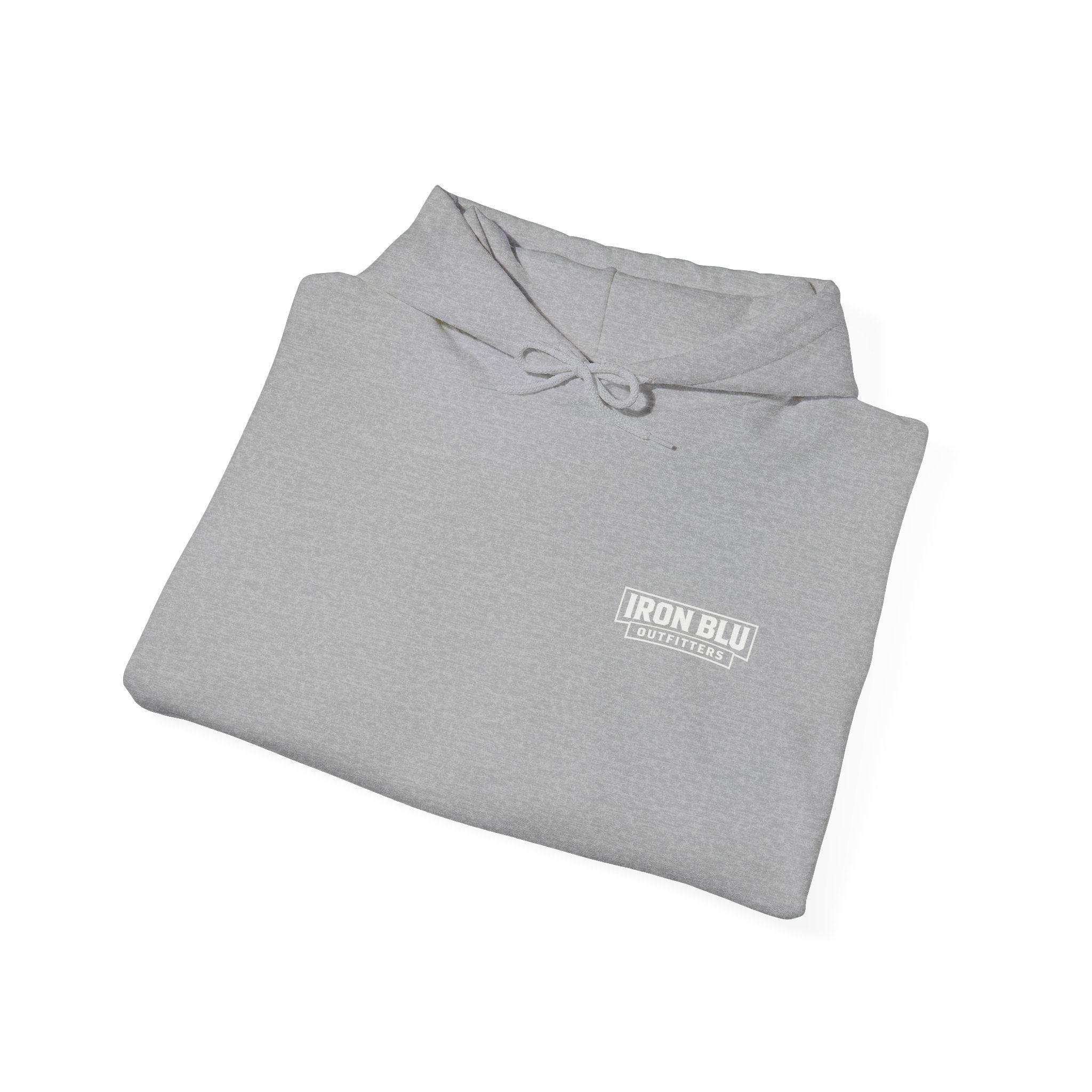 Iron Blu Outfitters Hoodie – “Built for the Wild” Outdoor Logo Pullover