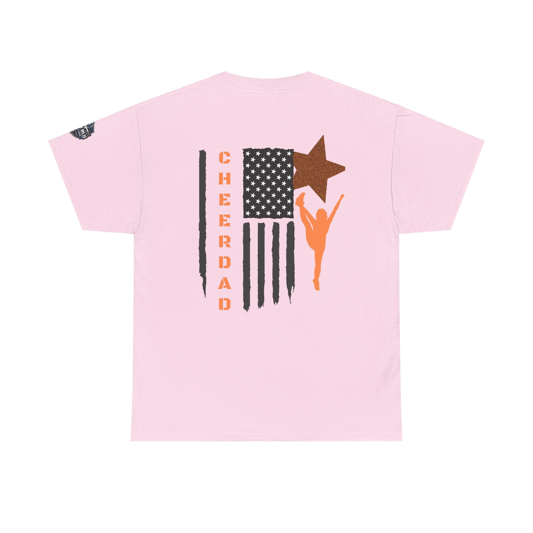 Cheer Dad T-Shirt — American Flag Cheerleader Dad Tee