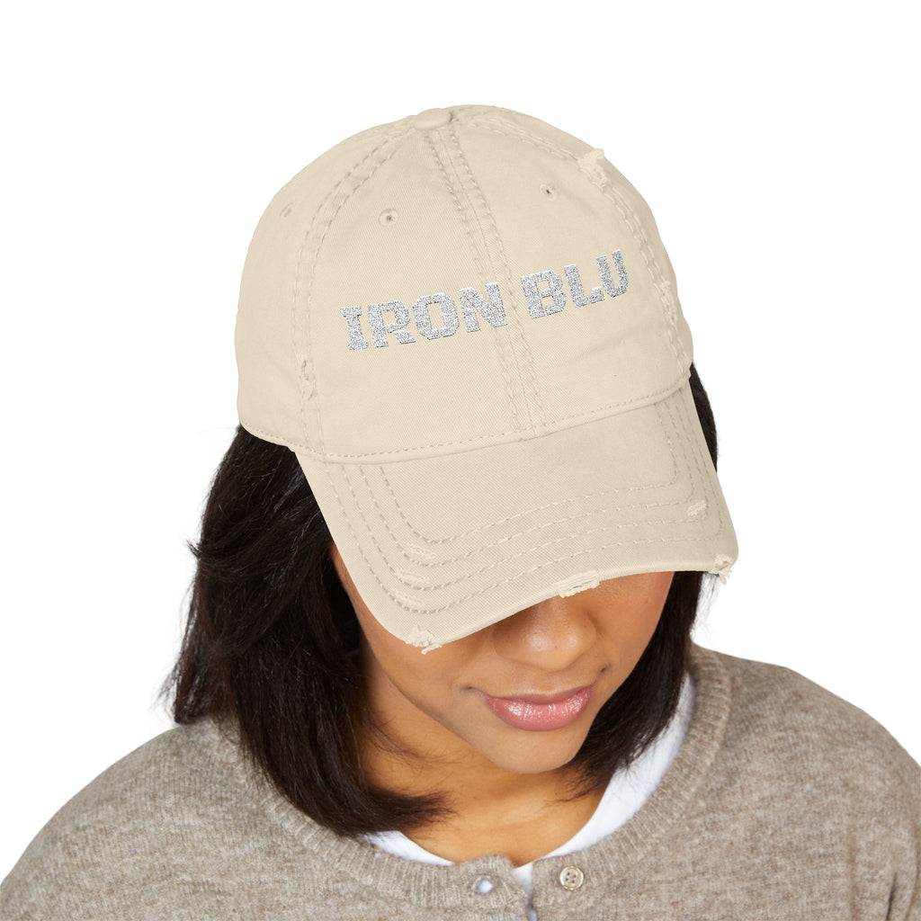 Distressed Embroidered Dad Hat — IRON BLU 'Merica Est. 1776 Vintage Baseball Cap