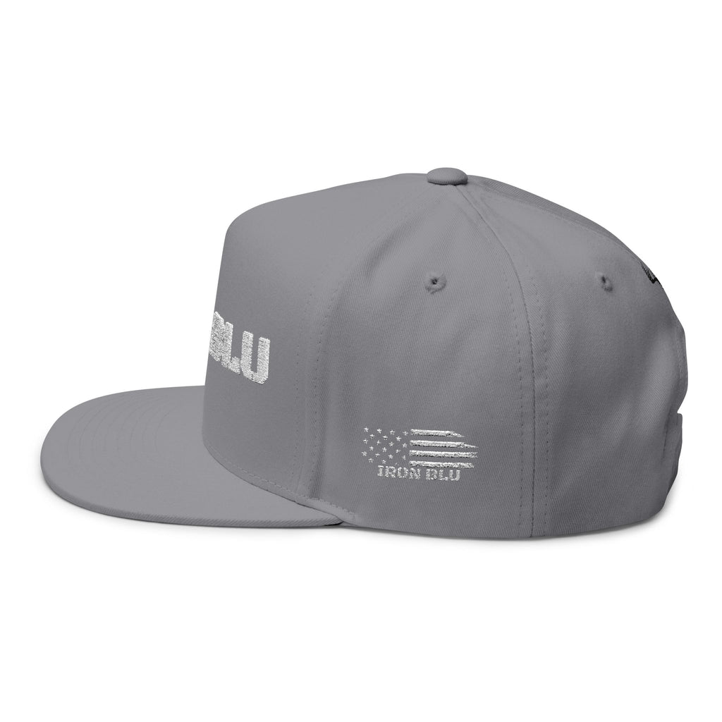 Iron Blu Embroidered Flat Bill Cap — Classic Streetwear Snapback