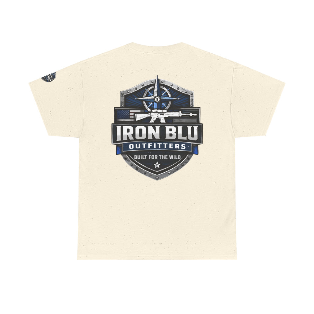 Iron Blu Outfitters T‑Shirt — 'Built for the Wild' Outdoor Logo Tee