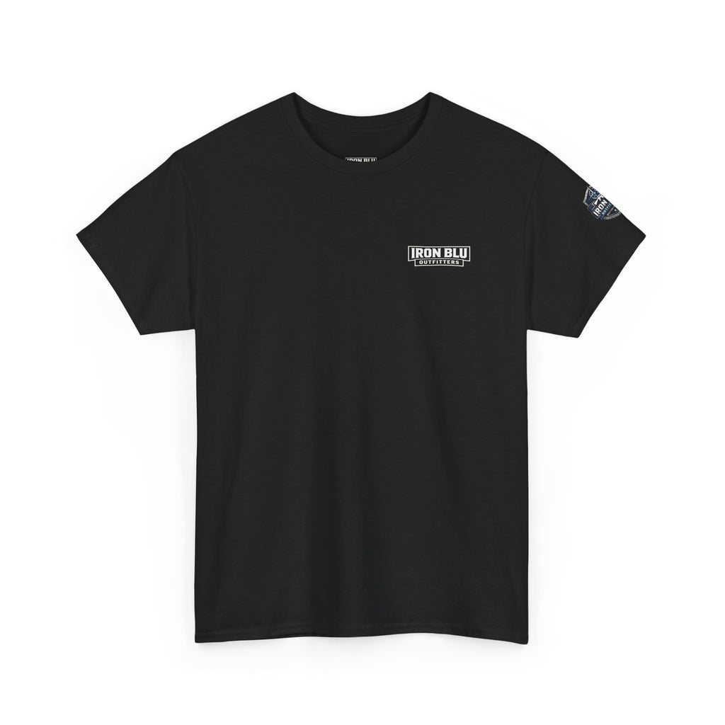 Iron Blu Outfitters T‑Shirt — 'Built for the Wild' Outdoor Logo Tee