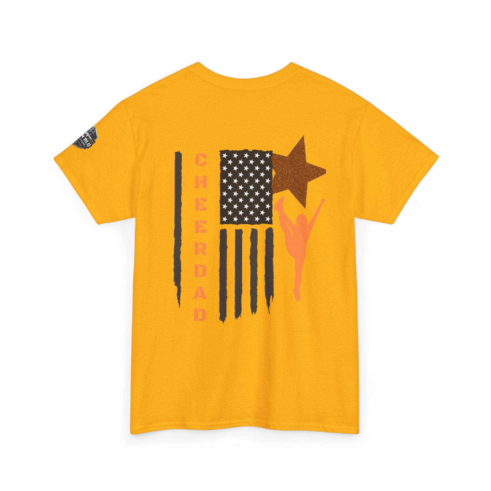 Cheer Dad T-Shirt — American Flag Cheerleader Dad Tee