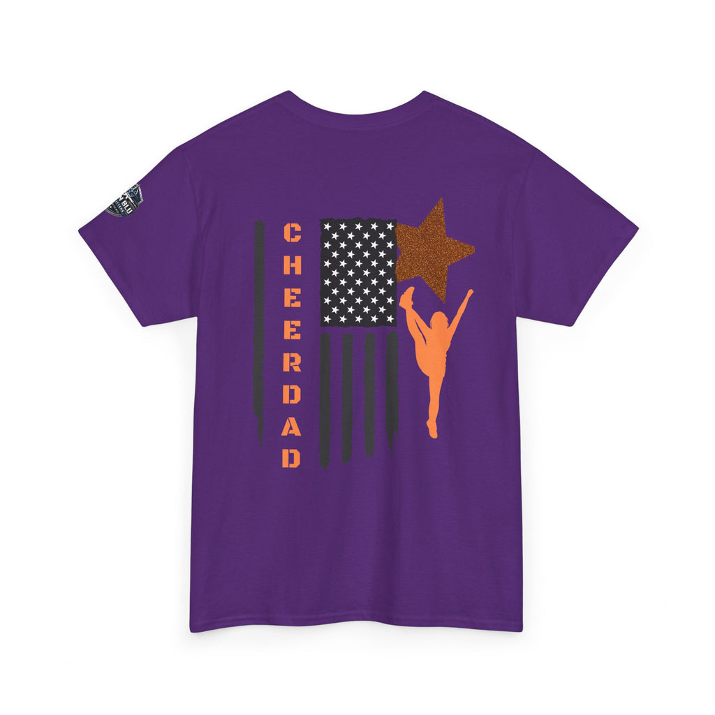 Cheer Dad T-Shirt — American Flag Cheerleader Dad Tee